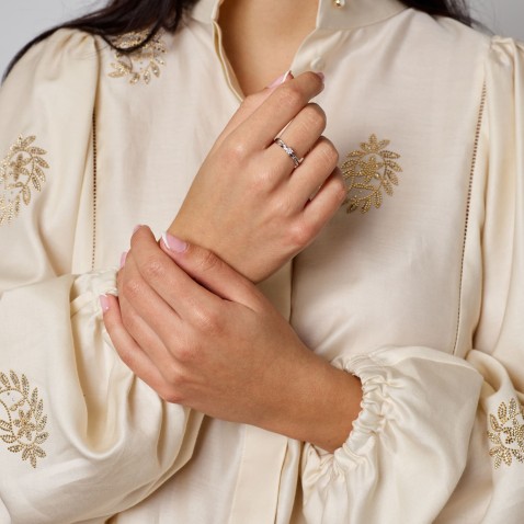 Anel de Noivado com diamantes