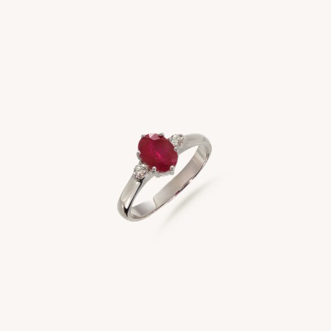 Diamond and ruby ring