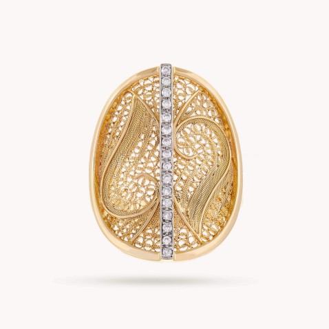 Anel de filigrana com Diamantes