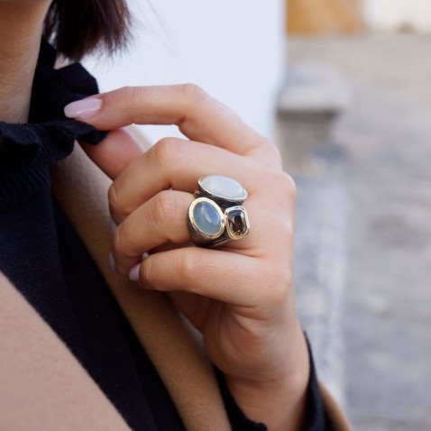 Anel Quartzos, Pedra da Lua e Berilo