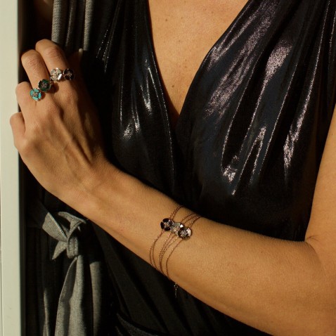 mother-of-pearl and diamonds bracelet