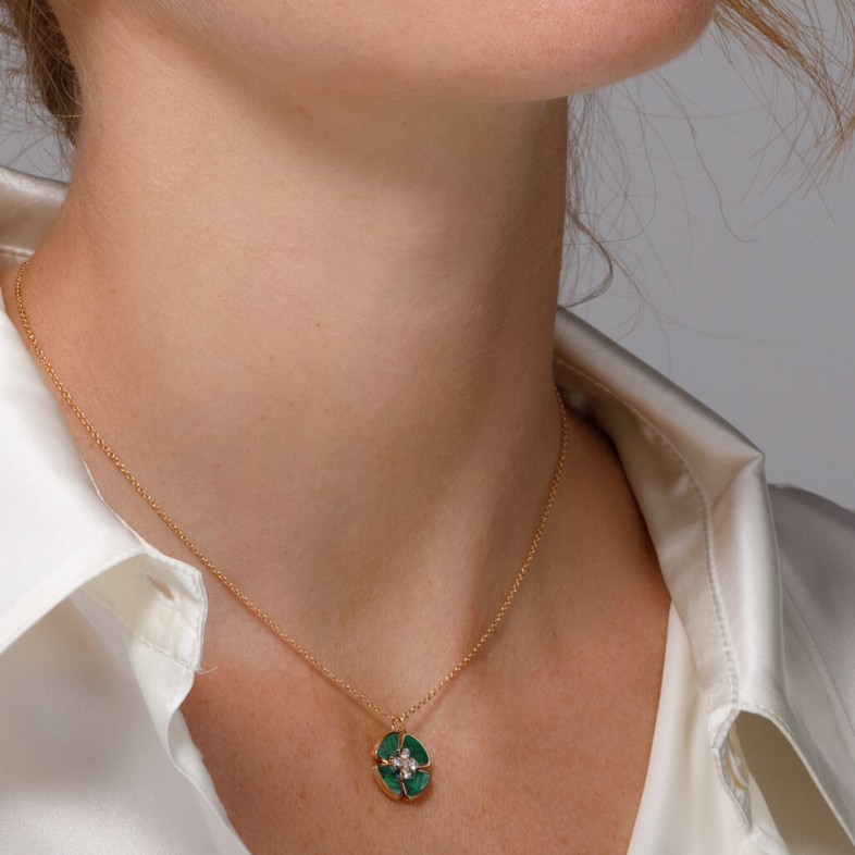 malachite and diamonds necklace