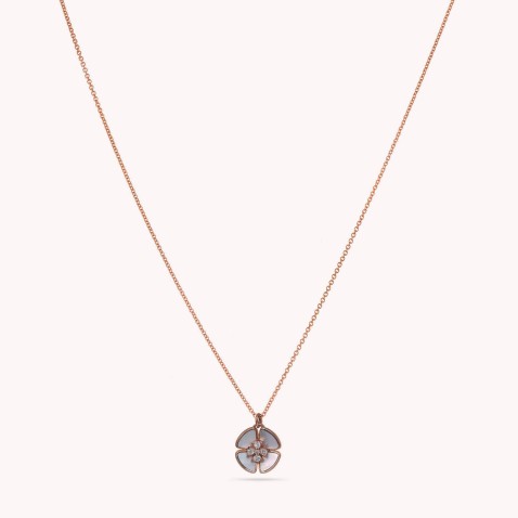 Mother-of-pearl and diamonds necklace