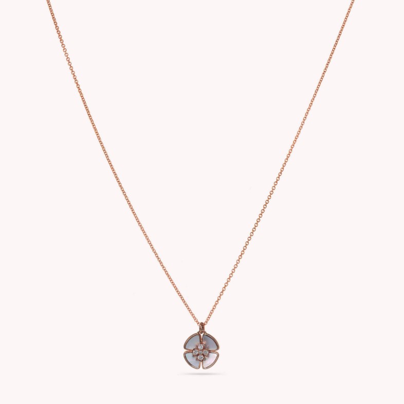Mother-of-pearl and diamonds necklace
