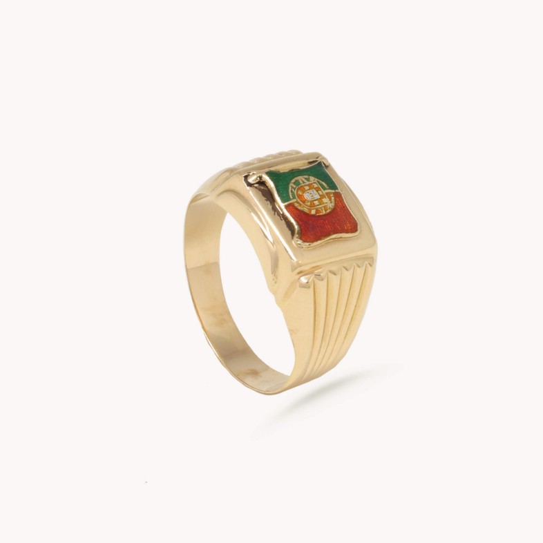 Gold ring Portuguese flag | POPULAR
