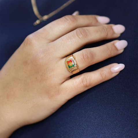 Gold ring Portuguese flag | POPULAR