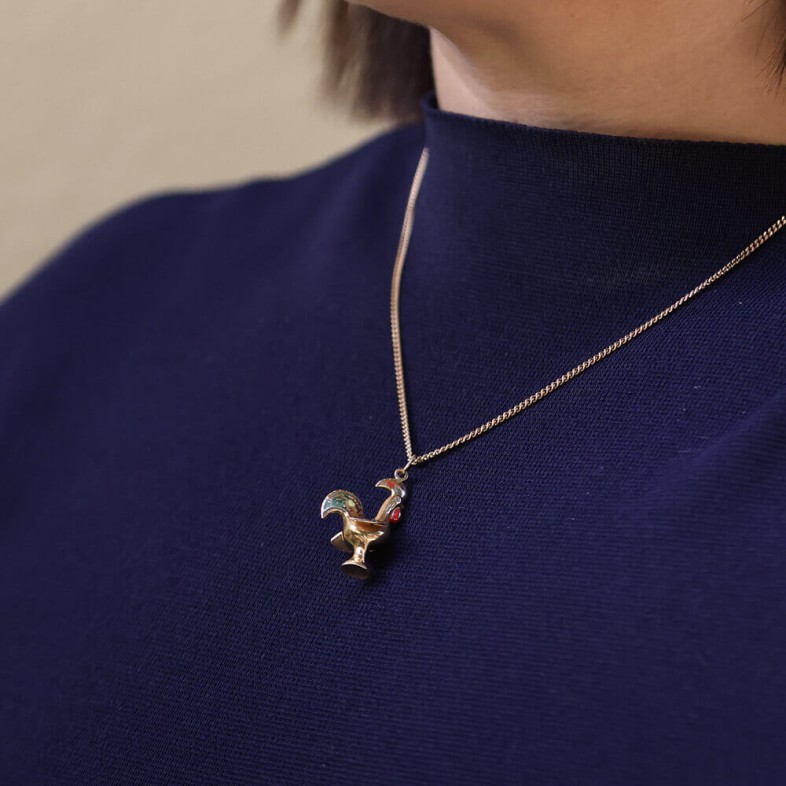 PENDENTE GALO OURO 19,2K