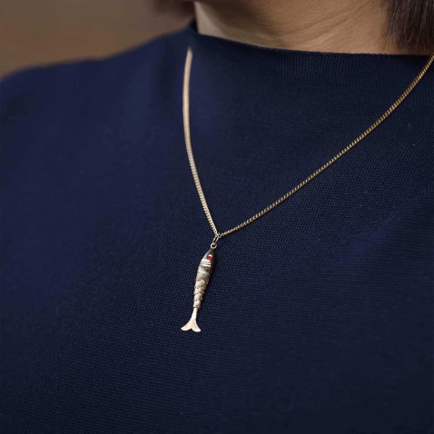 Pendente Sardinha em ouro