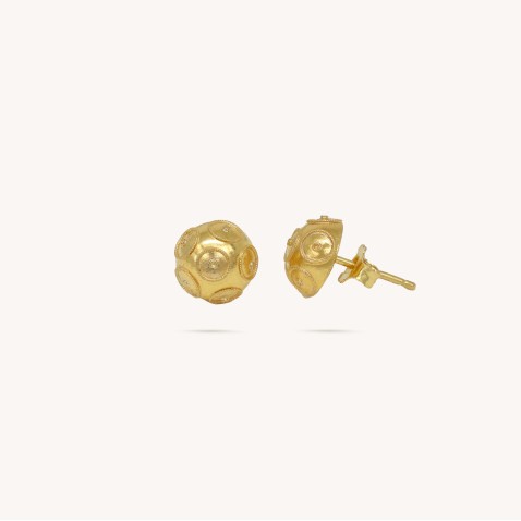 Brincos 1/2 bola 10mm Ouro 19,2K