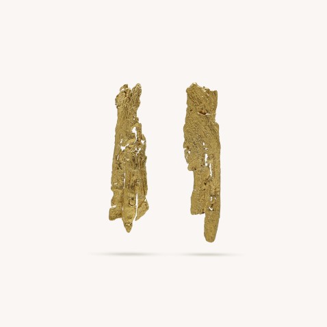 BRINCOS PRATA EUCALYPTUS BARK | NATURA