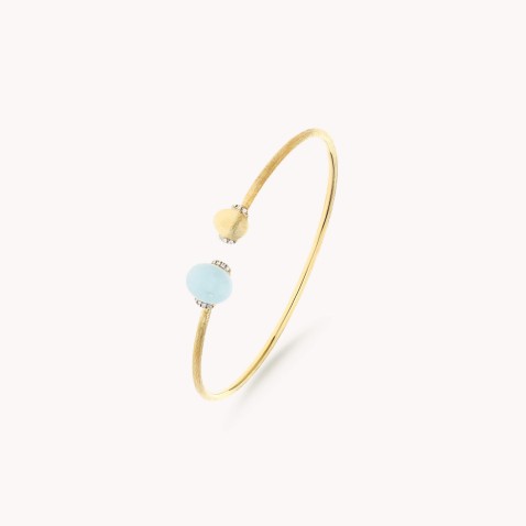 Milky Aquamarine Bracelet in Yellow Gold | Azure