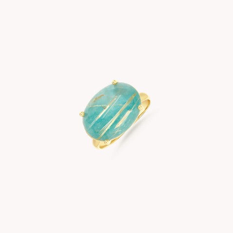 Anel em Ouro 18k com Quartzo Rutilado | Ipanema Mar