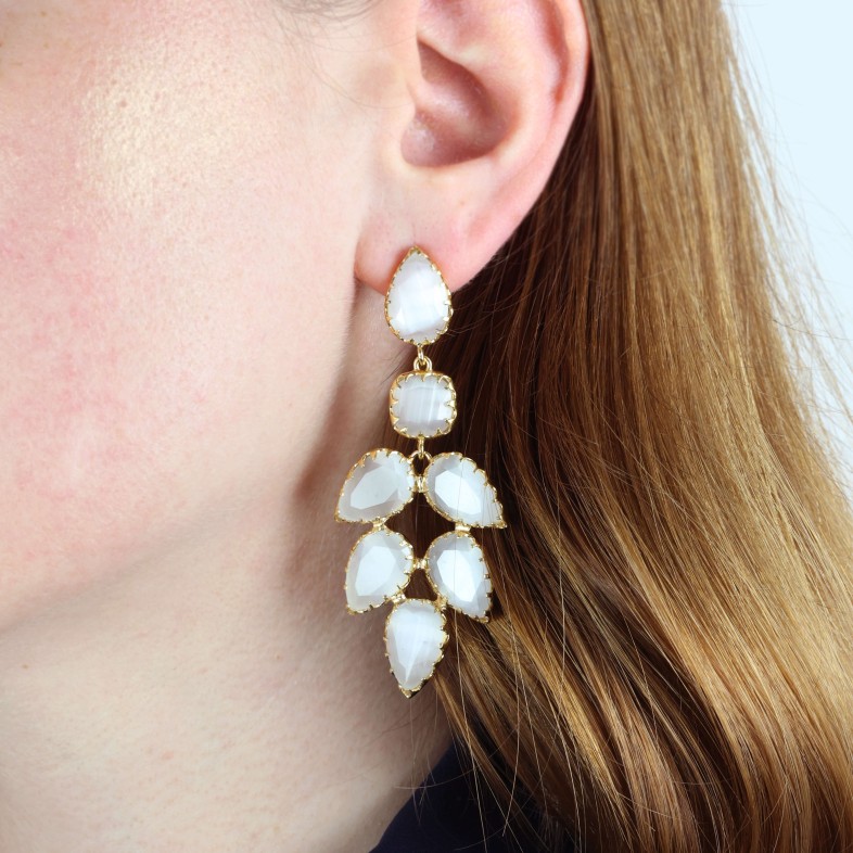 SILVER AND STONES EARRINGS | MARY