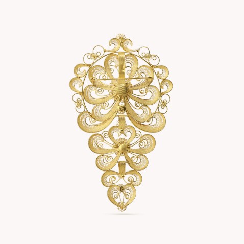 Pendente "Laa de Filigrana" em ouro de 19,20k