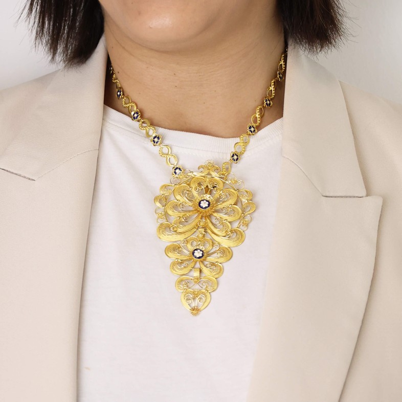 Pendente "Laa de Filigrana" em ouro de 19,20k