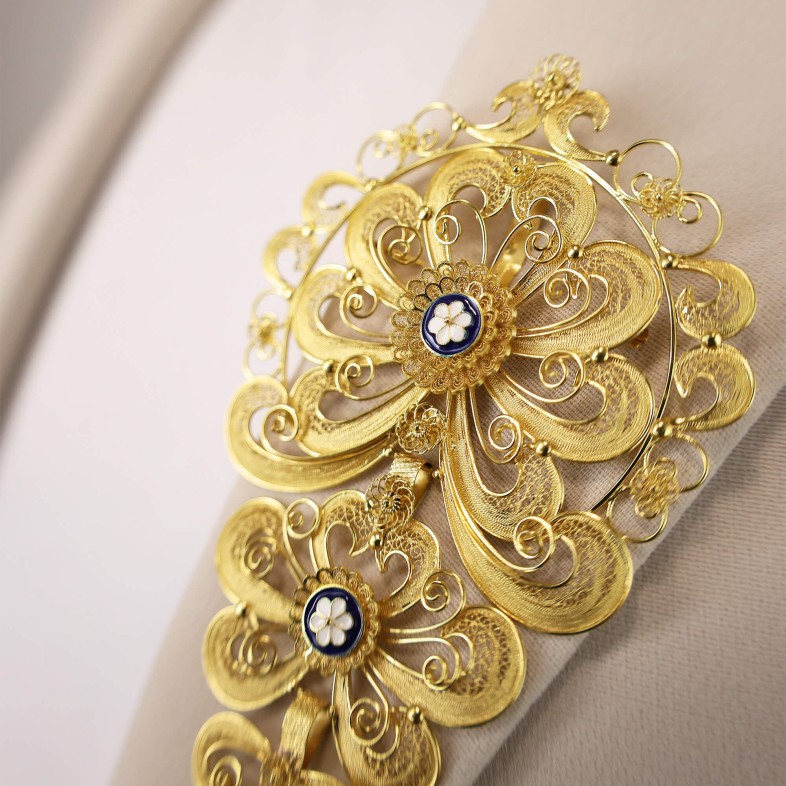 Pendente "Laa de Filigrana" em ouro de 19,20k