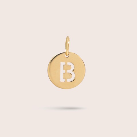 Letter B Gold Charm - 10 mm