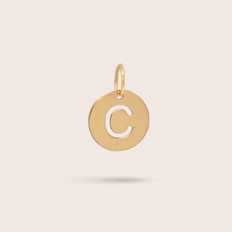 Letter C Gold Charm - 10 mm