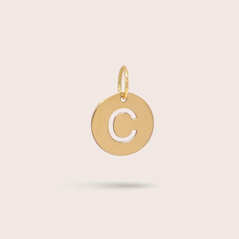 Letter C Gold Charm - 10 mm