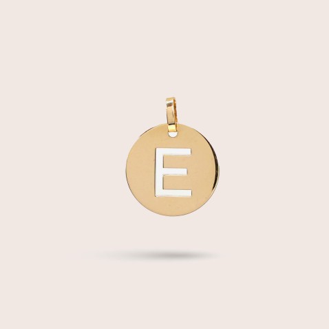 Letter E Gold Charm - 10 mm