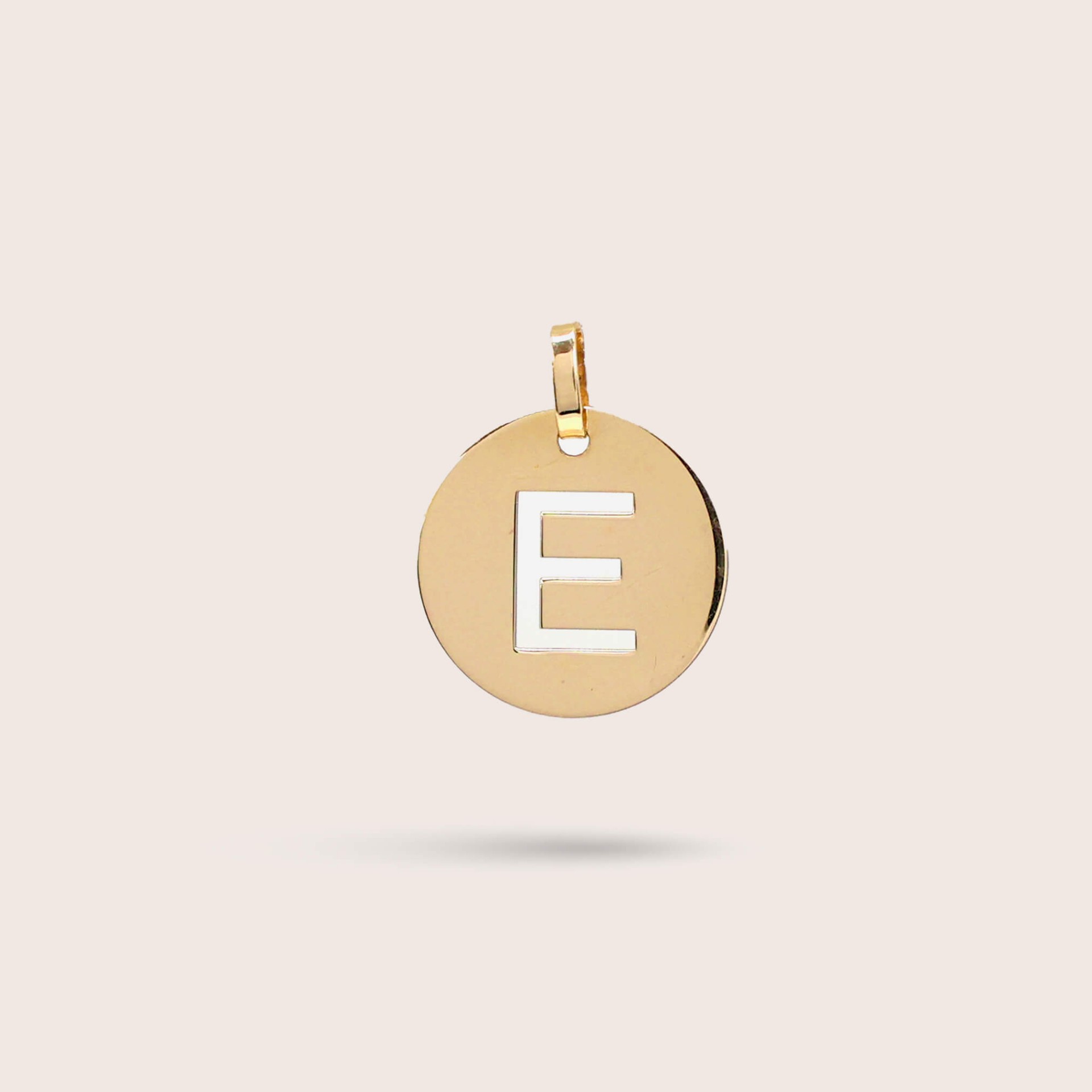 Letter E Gold Charm - 10 mm