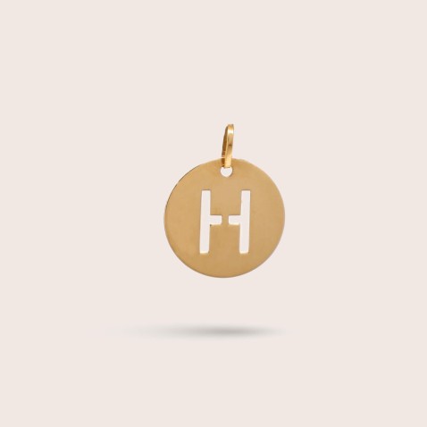 Letter H Gold Charm - 10 mm