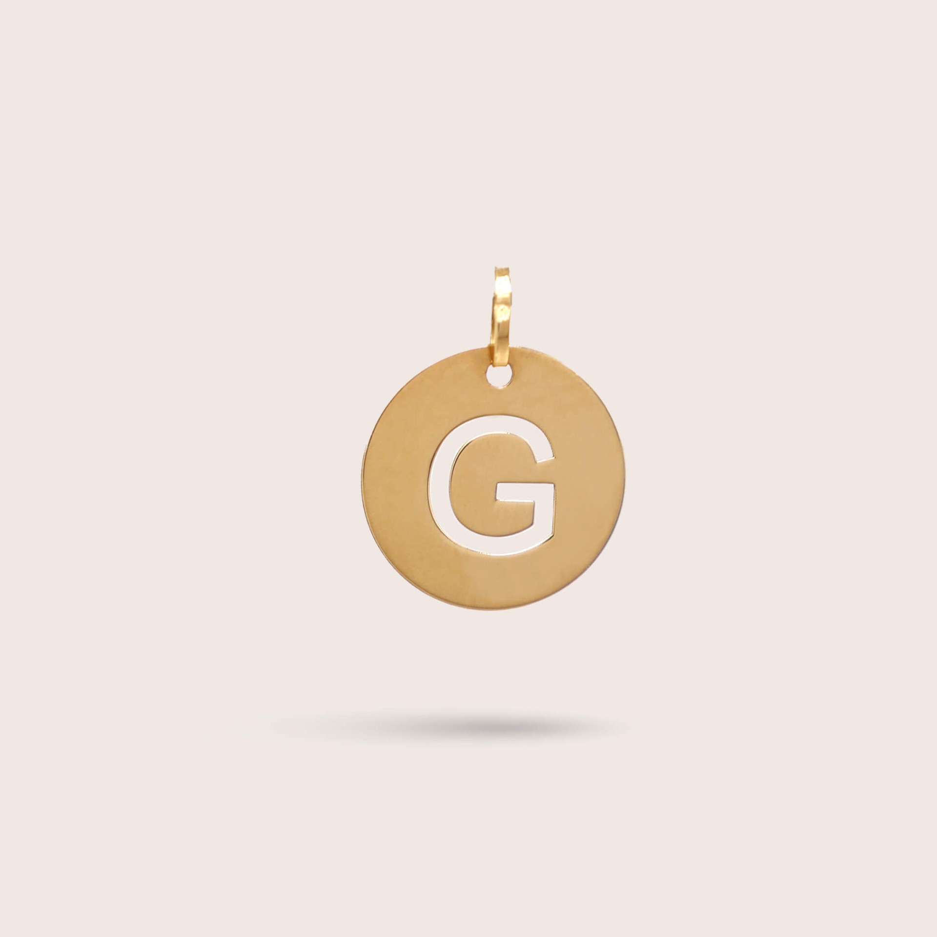 Medalha Letra G em Ouro - 10 mm