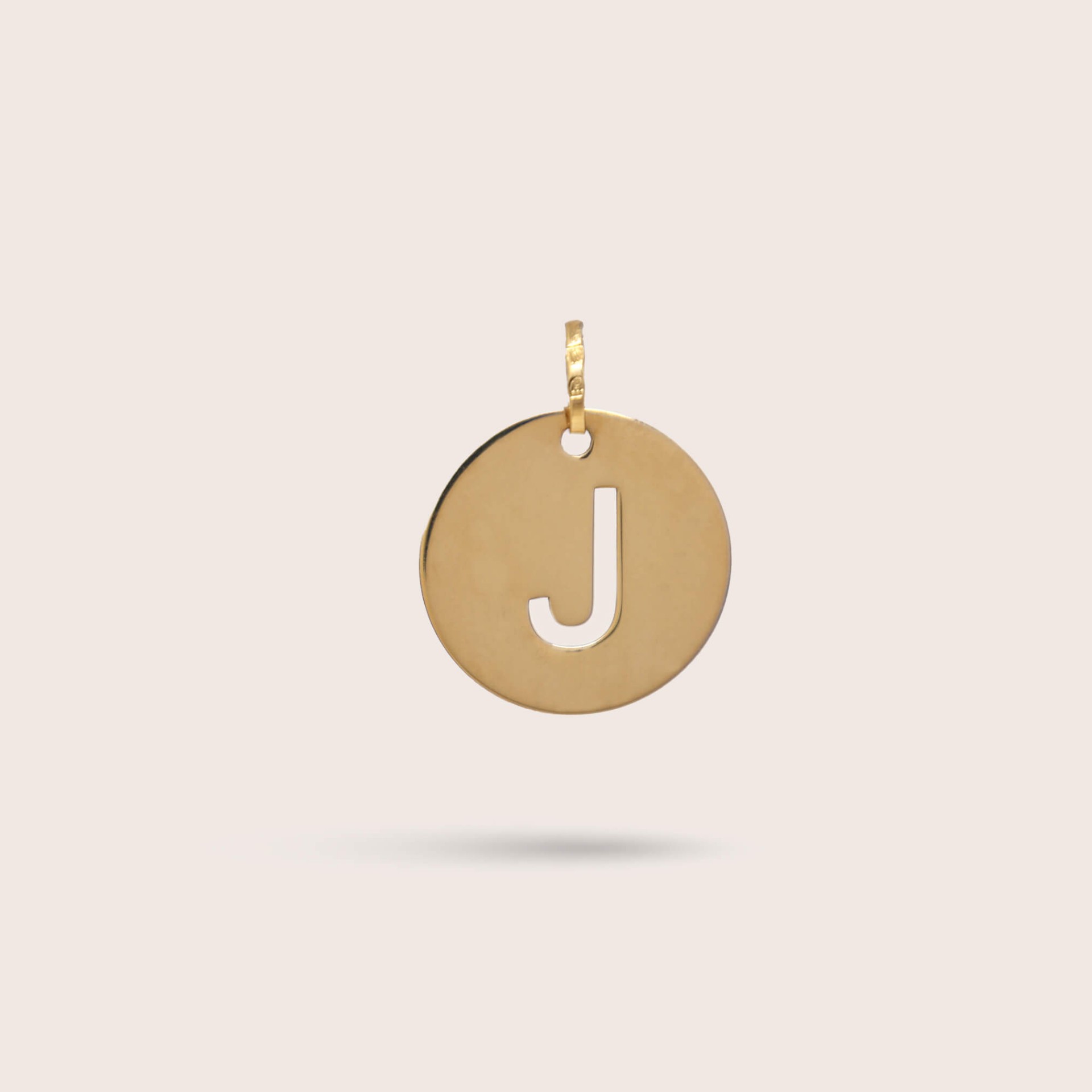Medalha Letra J em Ouro - 10 mm
