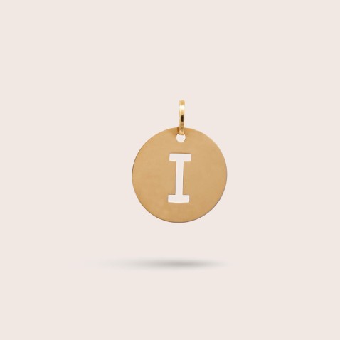 Letter I Gold Charm - 10 mm