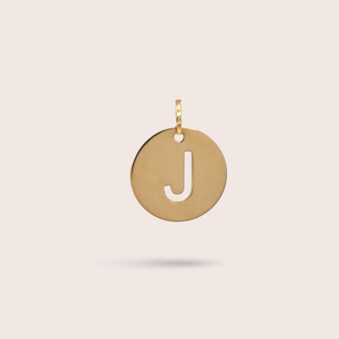 Letter J Gold Charm - 10 mm