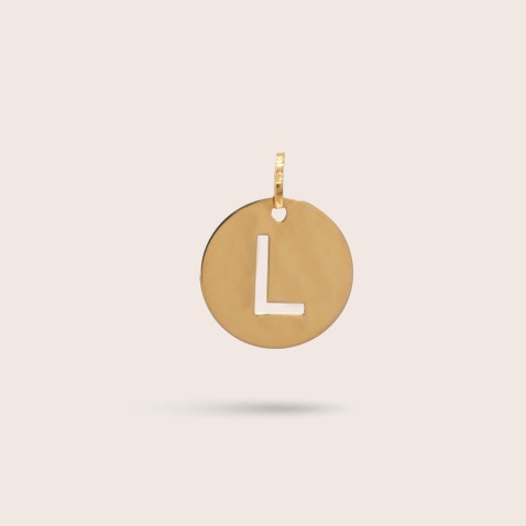 Letter L Gold Charm - 10 mm