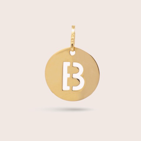 Medalha Letra B em Ouro - 15 mm