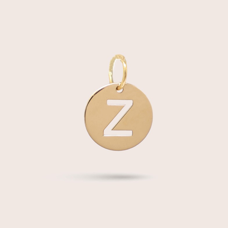 Letter Z Gold Charm - 10 mm
