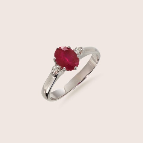 Diamond and ruby ring