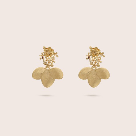 Golden Silver pendant earrings | Louise