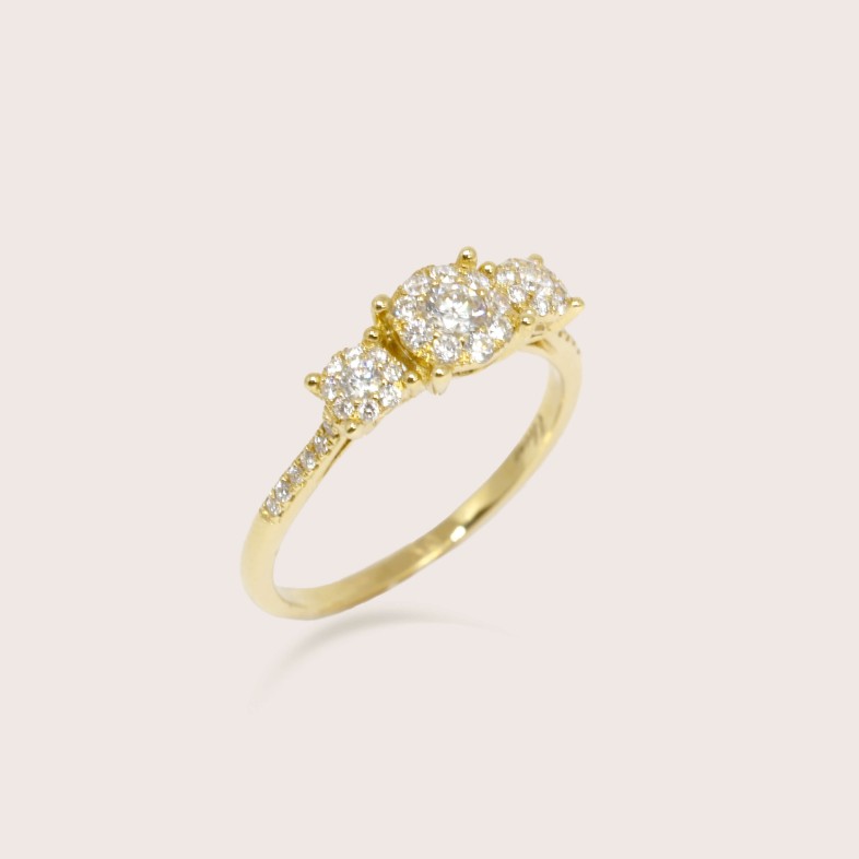 Anel Ouro Diamantes