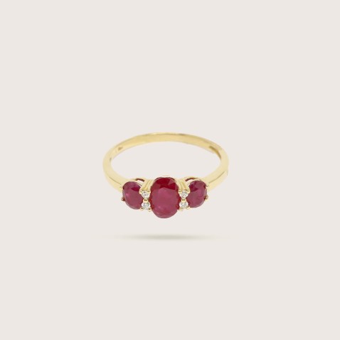 Ruby and Diamond Gold Engagement Ring