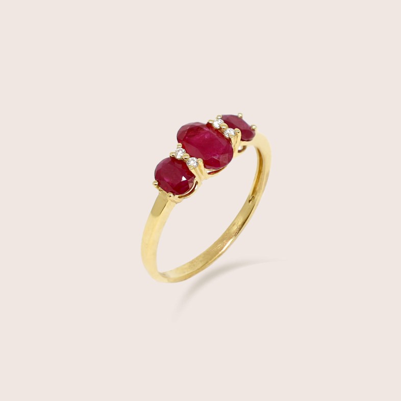 Ruby and Diamond Gold Ring