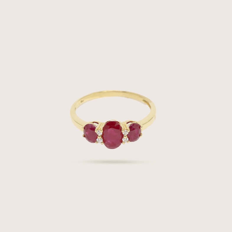 Ruby and Diamond Gold Engagement Ring