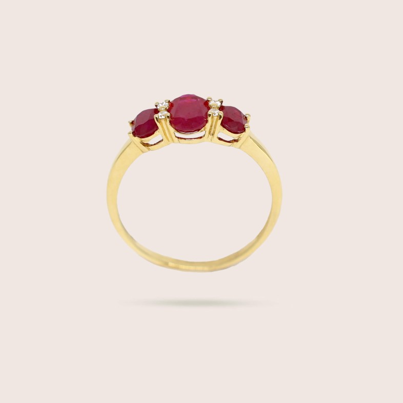 Ruby and Diamond Gold Engagement Ring