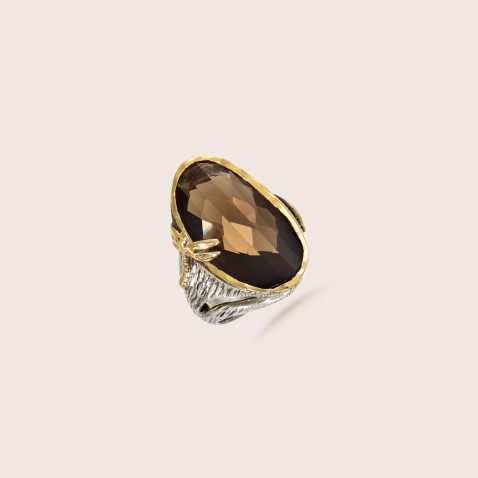 Smoky quartz ring