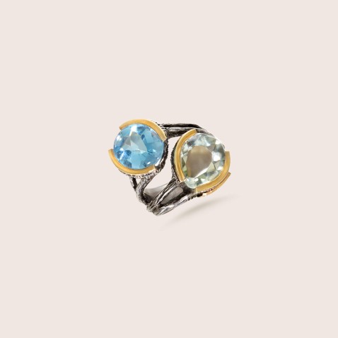 Agate and Topaz ring