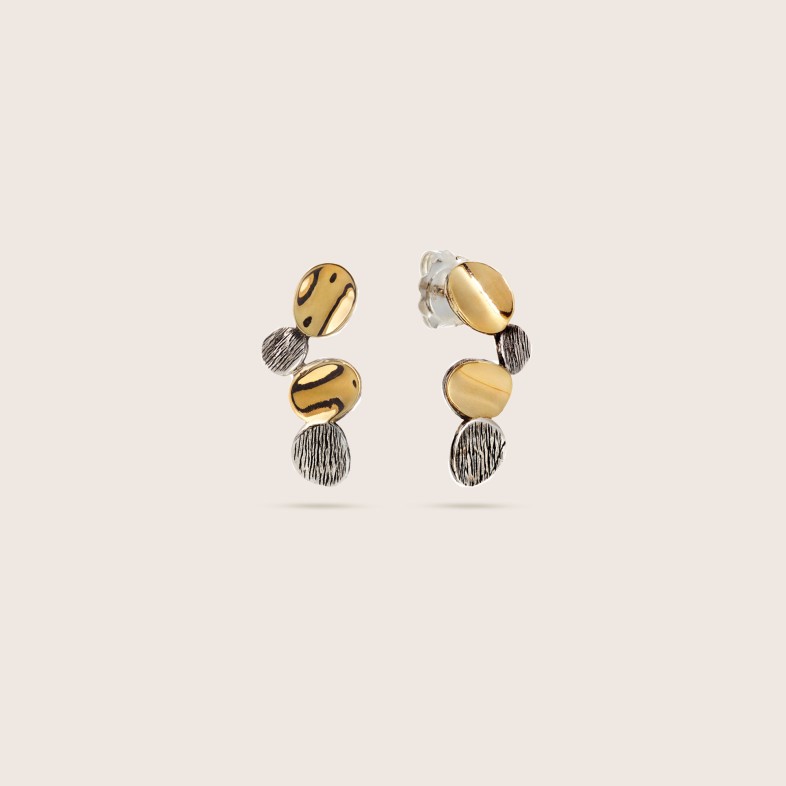 Silver and gold earrings