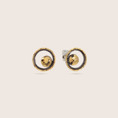 Silver and gold earrings