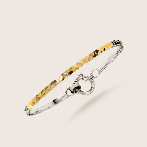 Silver and gold bangle