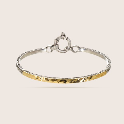 Silver and gold bangle