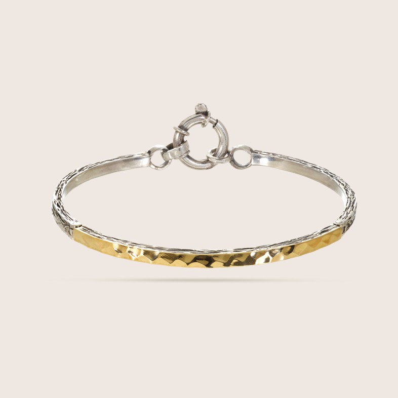 Silver and gold bangle