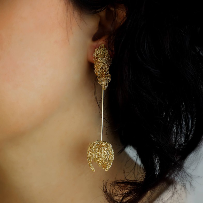 GOLD-PLATED EARRINGS | CROCHET