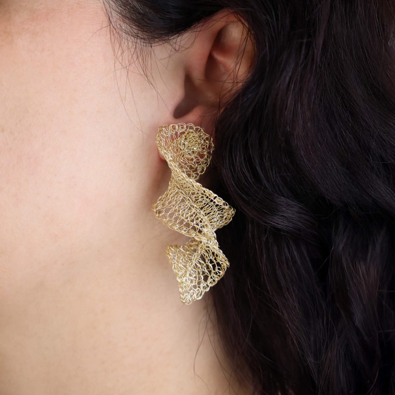 Gold-plated Silver Earrings | Crochet