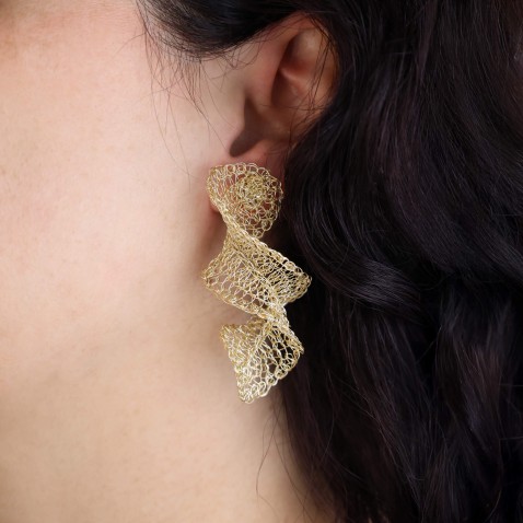 Gold-plated Silver Earrings | Crochet